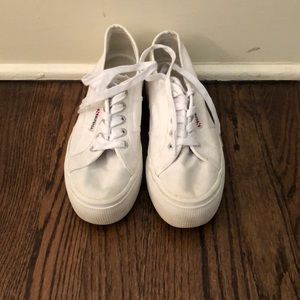 White platform sneakers